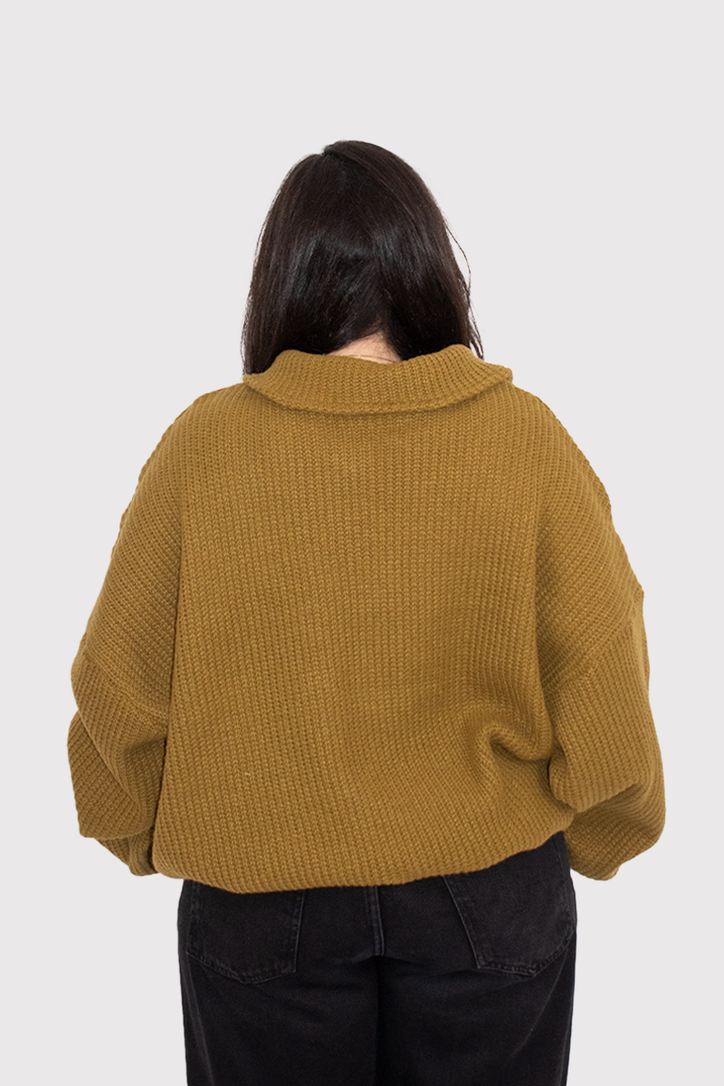 The Classic Knit Pullover in Khaki Green